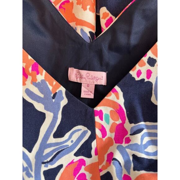 Lily Pulitzer Floral Fit and Flare Dress Sleeveless V-Neck Party Cocktail Dress - Picture 10 of 11